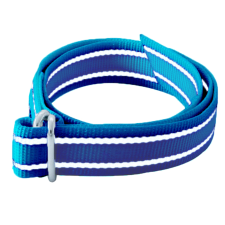 Zgarda textila animale mari, 40 mm, catarama metalica, Akroh, albastra/alba, 1,4 m [2]