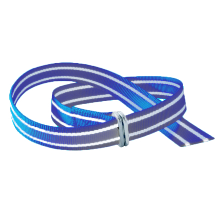 Zgarda textila animale mari, 40 mm, catarama metalica, Akroh, albastra/alba, 1,4 m [1]