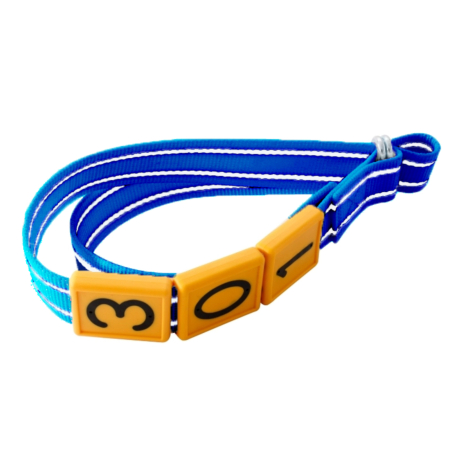 Zgarda textila animale mari, 40 mm, catarama metalica, Akroh, albastra/alba, 1,4 m [3]