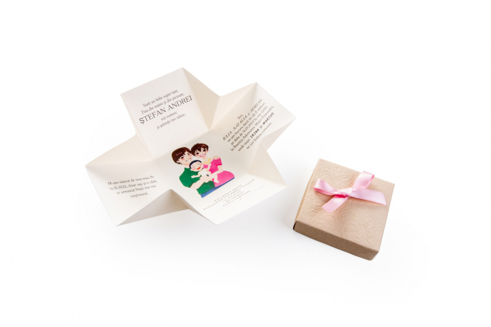 Invitație Botez N46-pink [2]