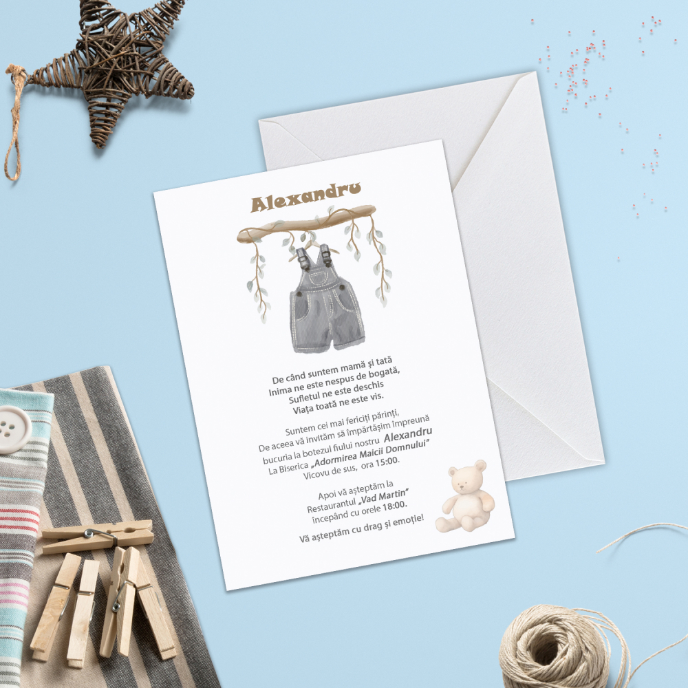 Invitație de Botez Vintage Alexandru [1]