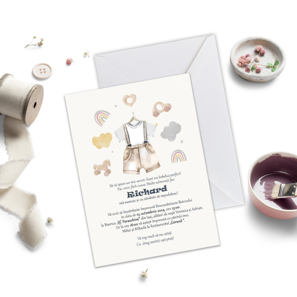 Invitație de Botez Vintage Richard [1]