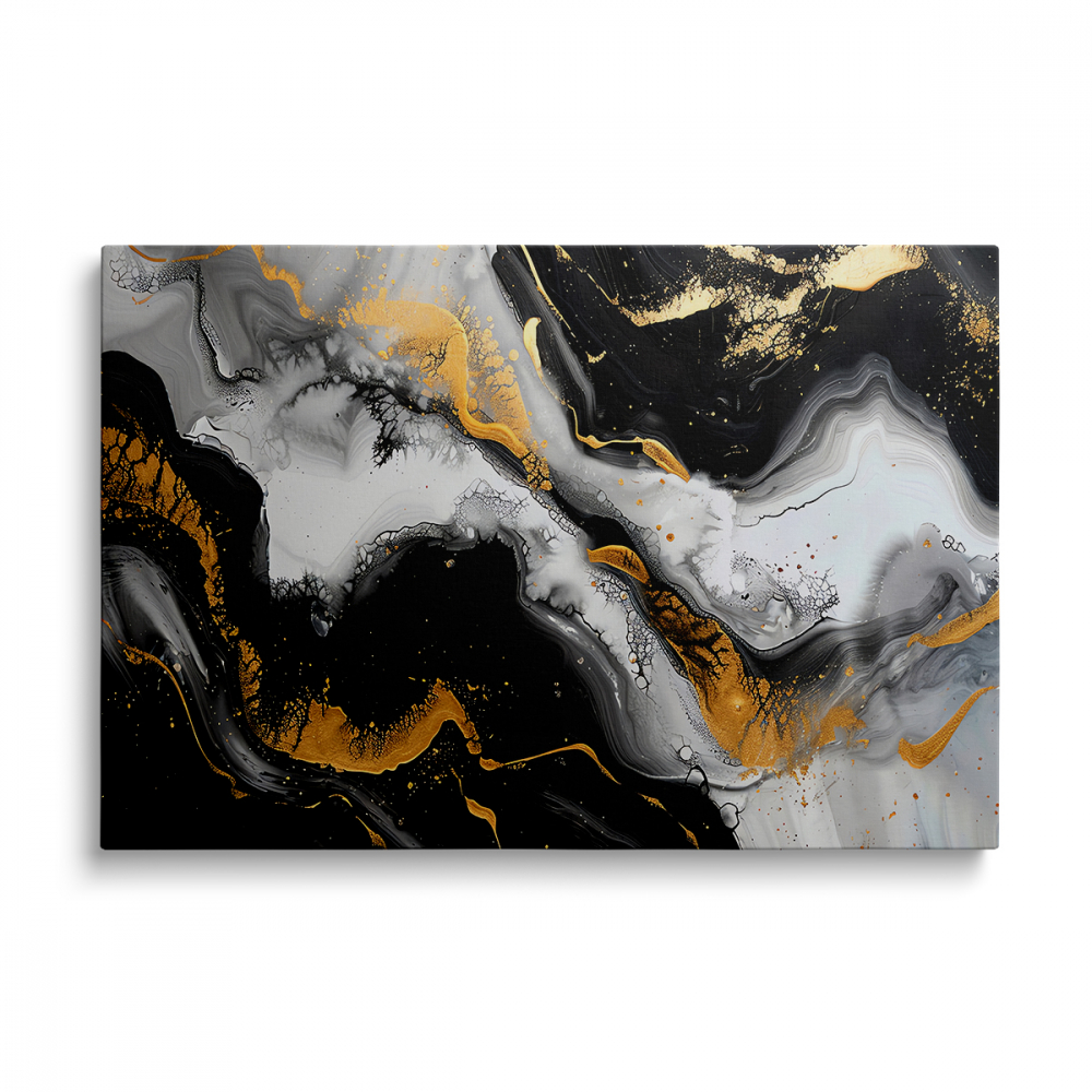 Tablou Canvas Abstract Gold Black 2 [1]