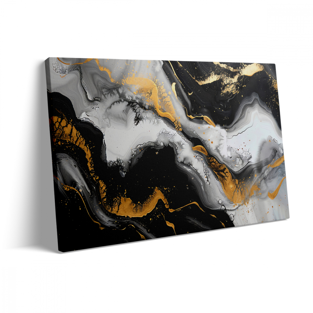 Tablou Canvas Abstract Gold Black 2 [3]