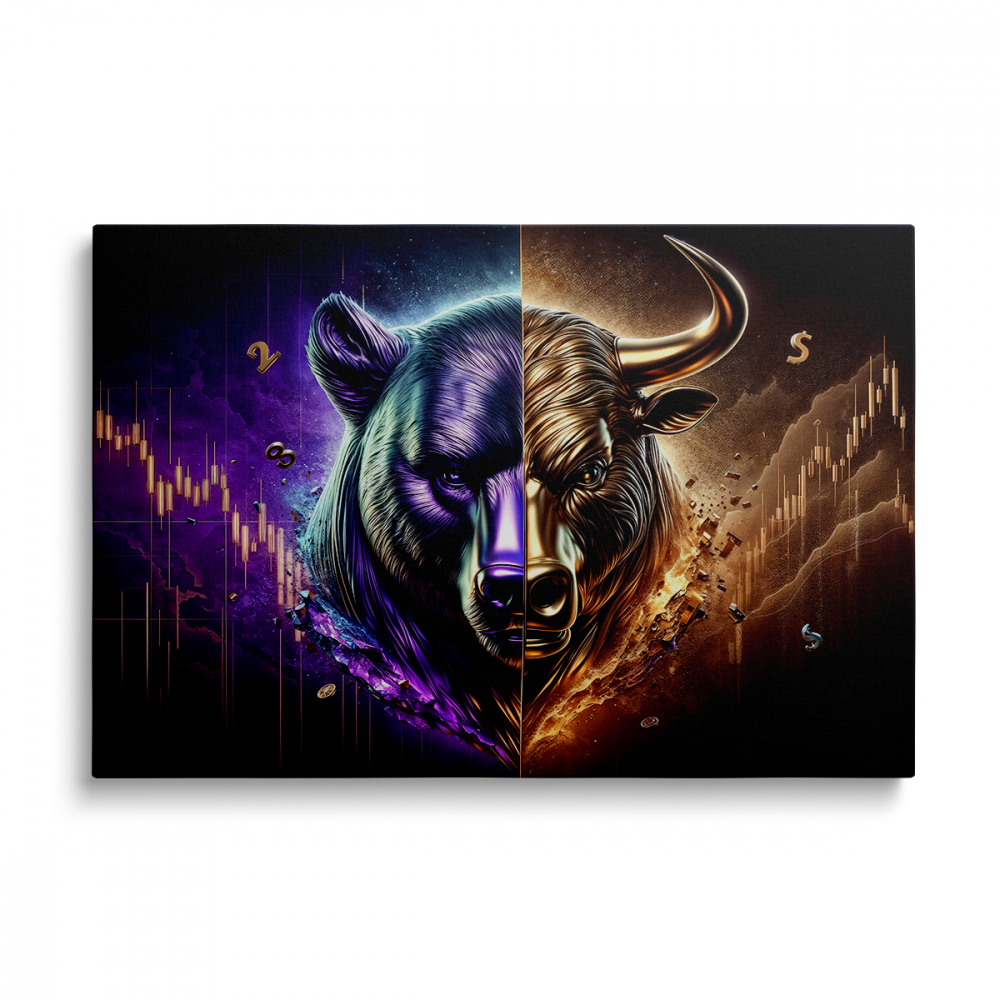 Tablou Canvas Bear and Bull [1]