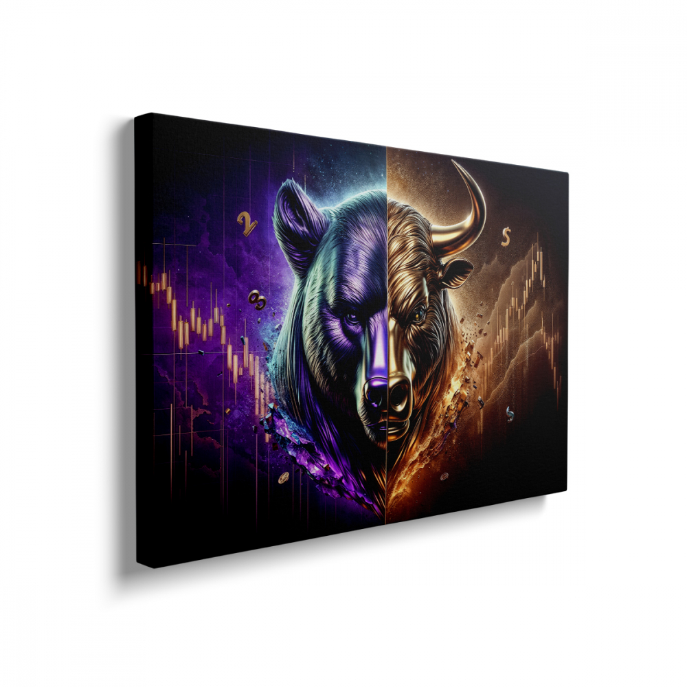 Tablou Canvas Bear and Bull [2]