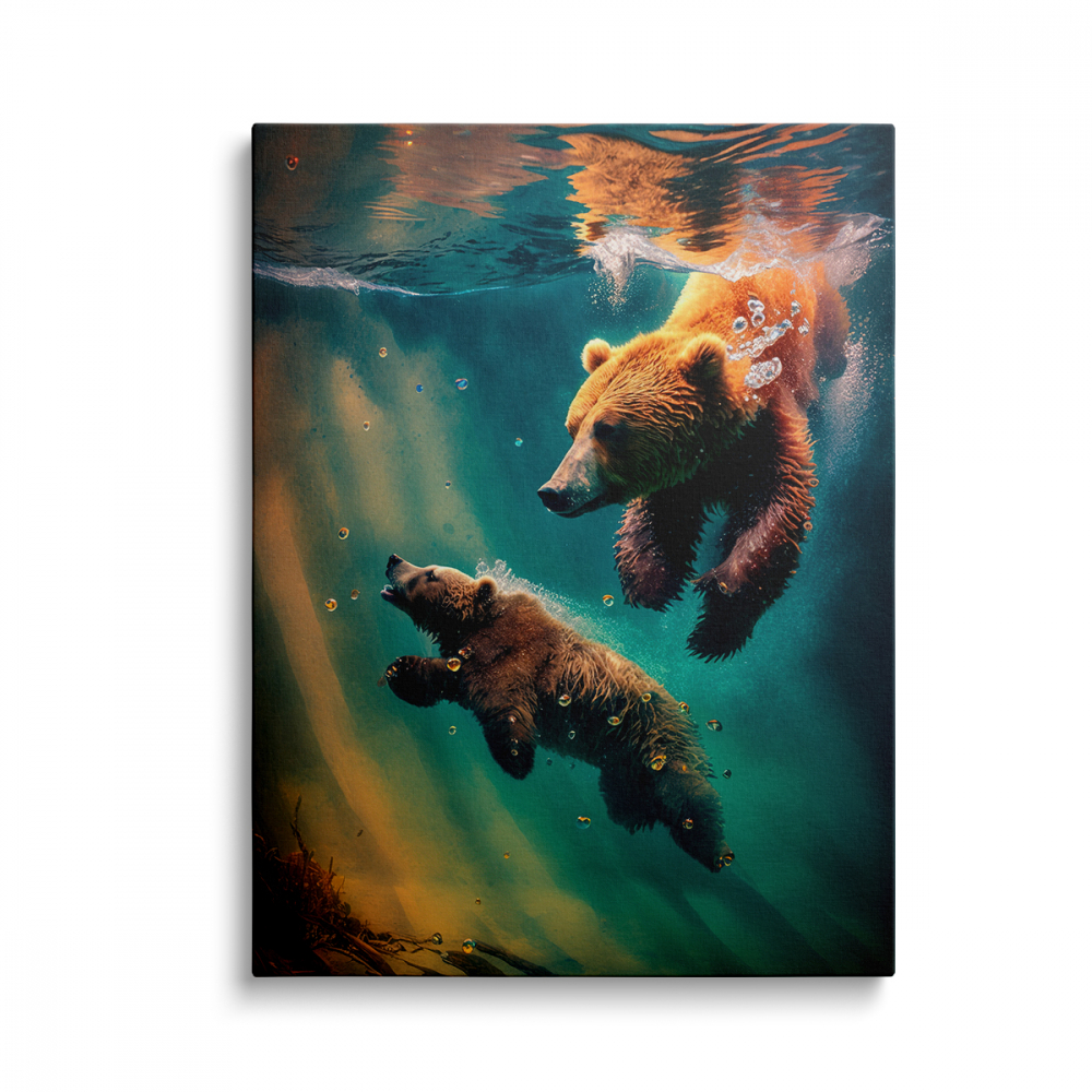 Tablou Canvas Bears Swim [1]