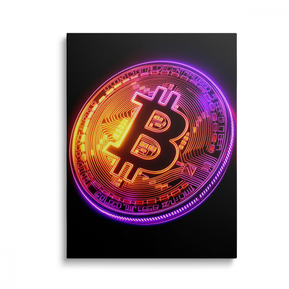 Tablou Canvas Bitcoin Neon [1]