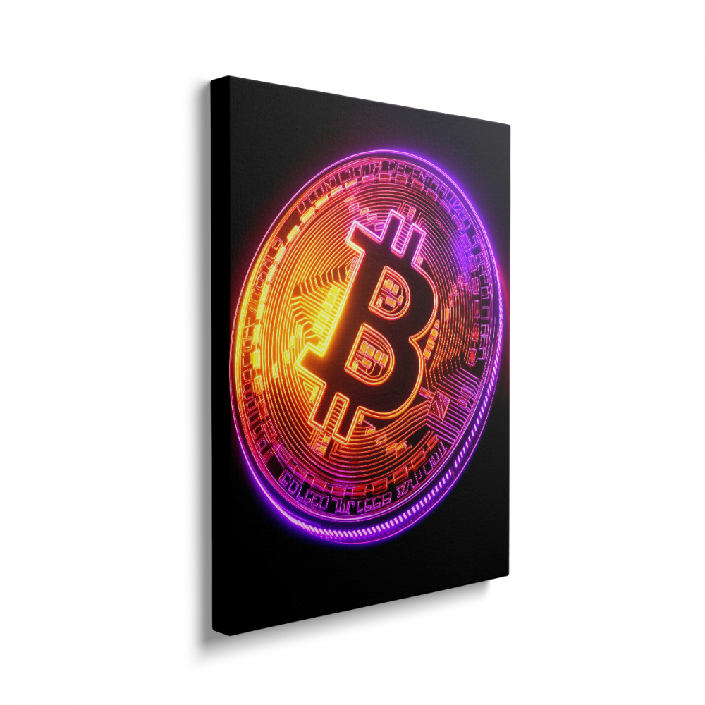 Tablou Canvas Bitcoin Neon [2]
