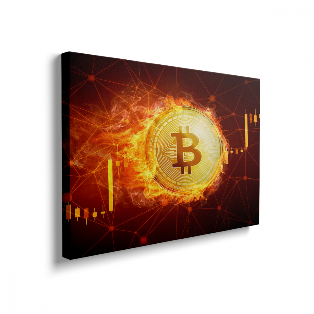 Tablou Canvas Bitcoin on Fire 2 [2]
