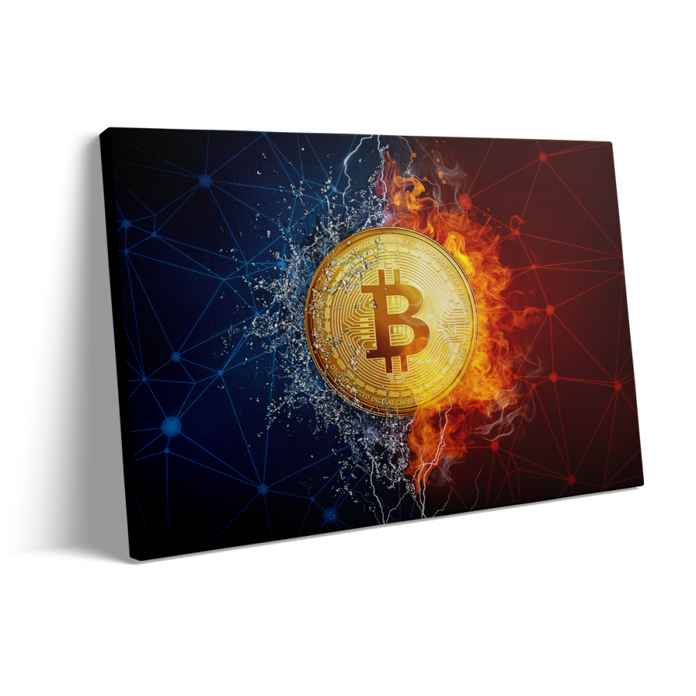 Tablou Canvas Bitcoin on Fire 1 [3]