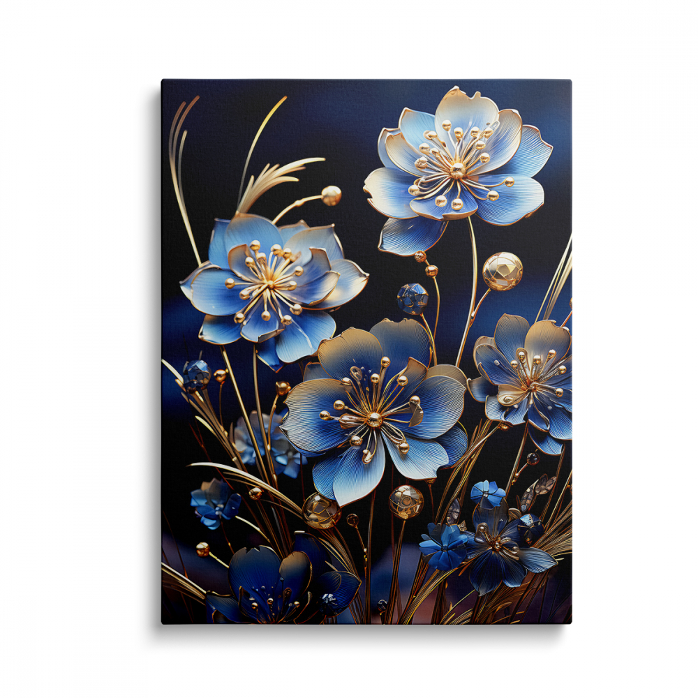 Tablou Canvas Blue Flowers [1]