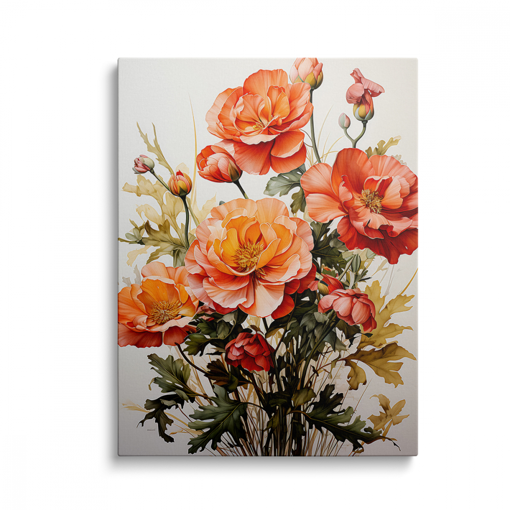 Tablou Canvas Bujori Porticalii [1]