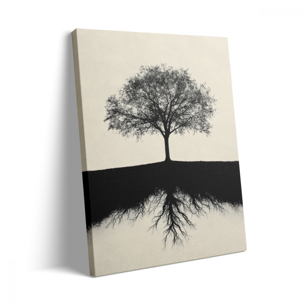 Tablou Canvas Copac Alb-Negru 2 [3]