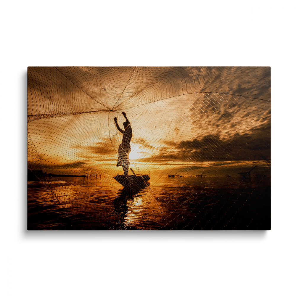 Tablou Canvas Fishing Sunset [1]