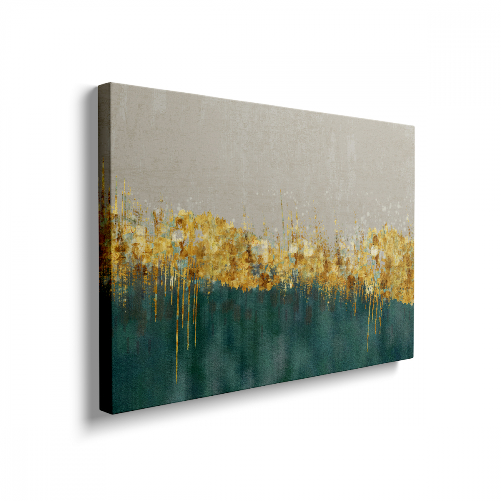 Tablou Canvas Abstract Gold Green [2]