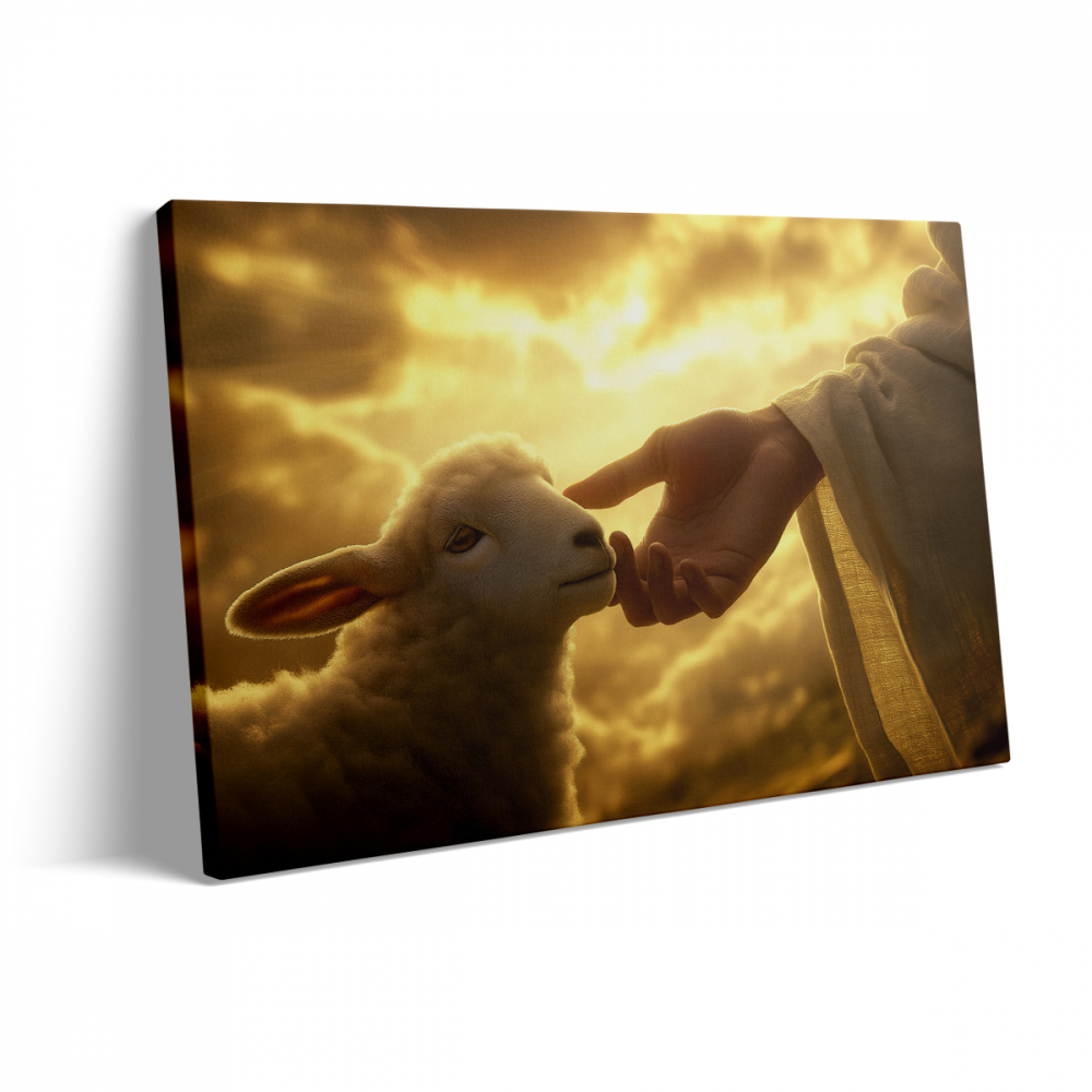 Tablou Canvas Iisus și Mielul [3]