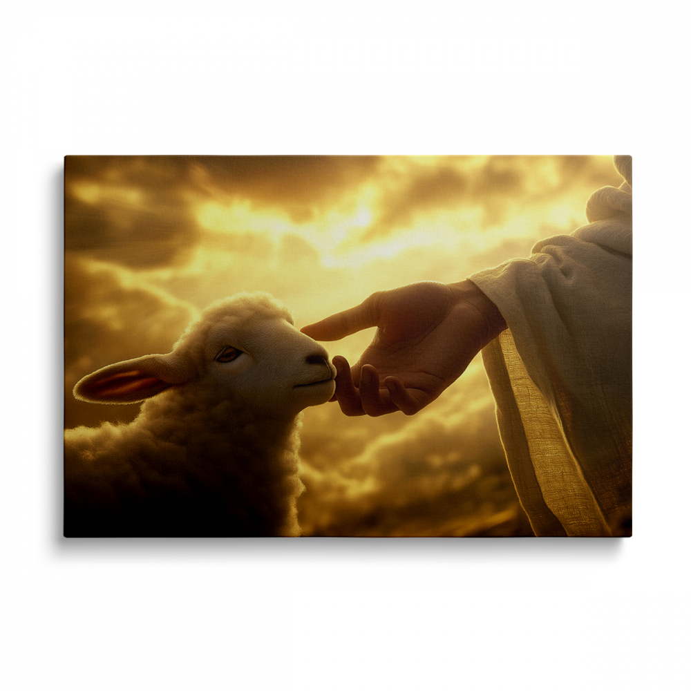 Tablou Canvas Iisus și Mielul [1]