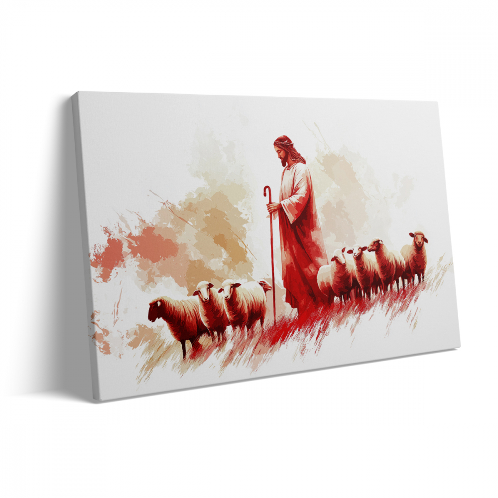 Tablou Canvas Jesus and Sheep [3]