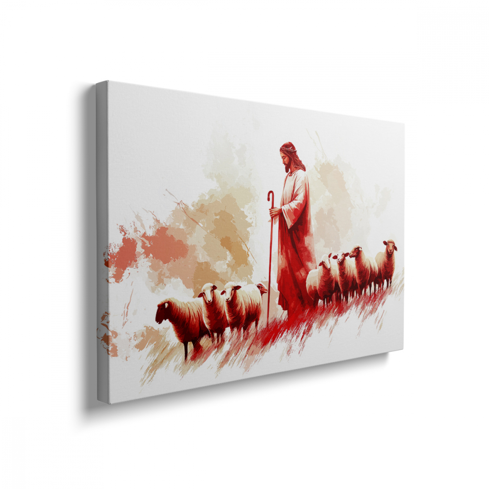 Tablou Canvas Jesus and Sheep [2]