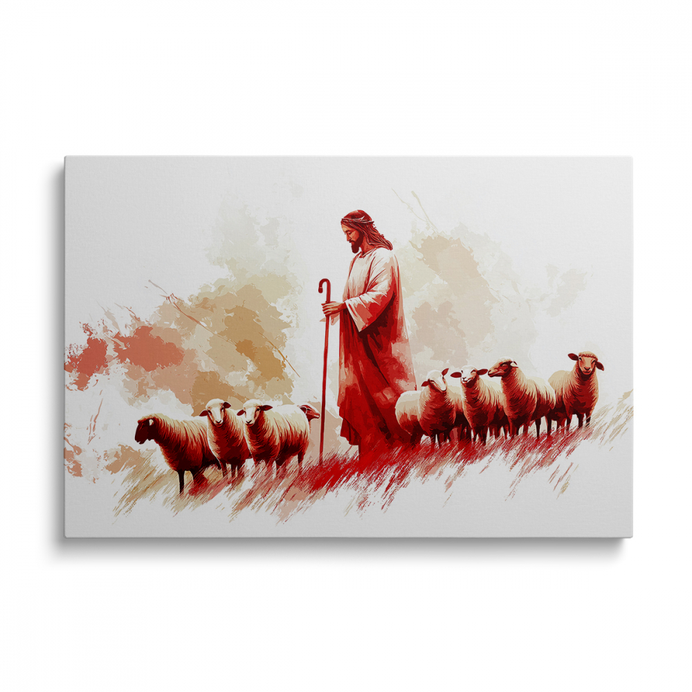Tablou Canvas Jesus and Sheep [1]