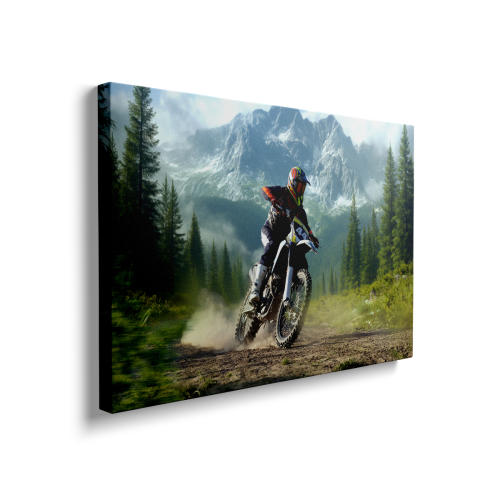 Tablou Canvas Man on Motorcycle [2]