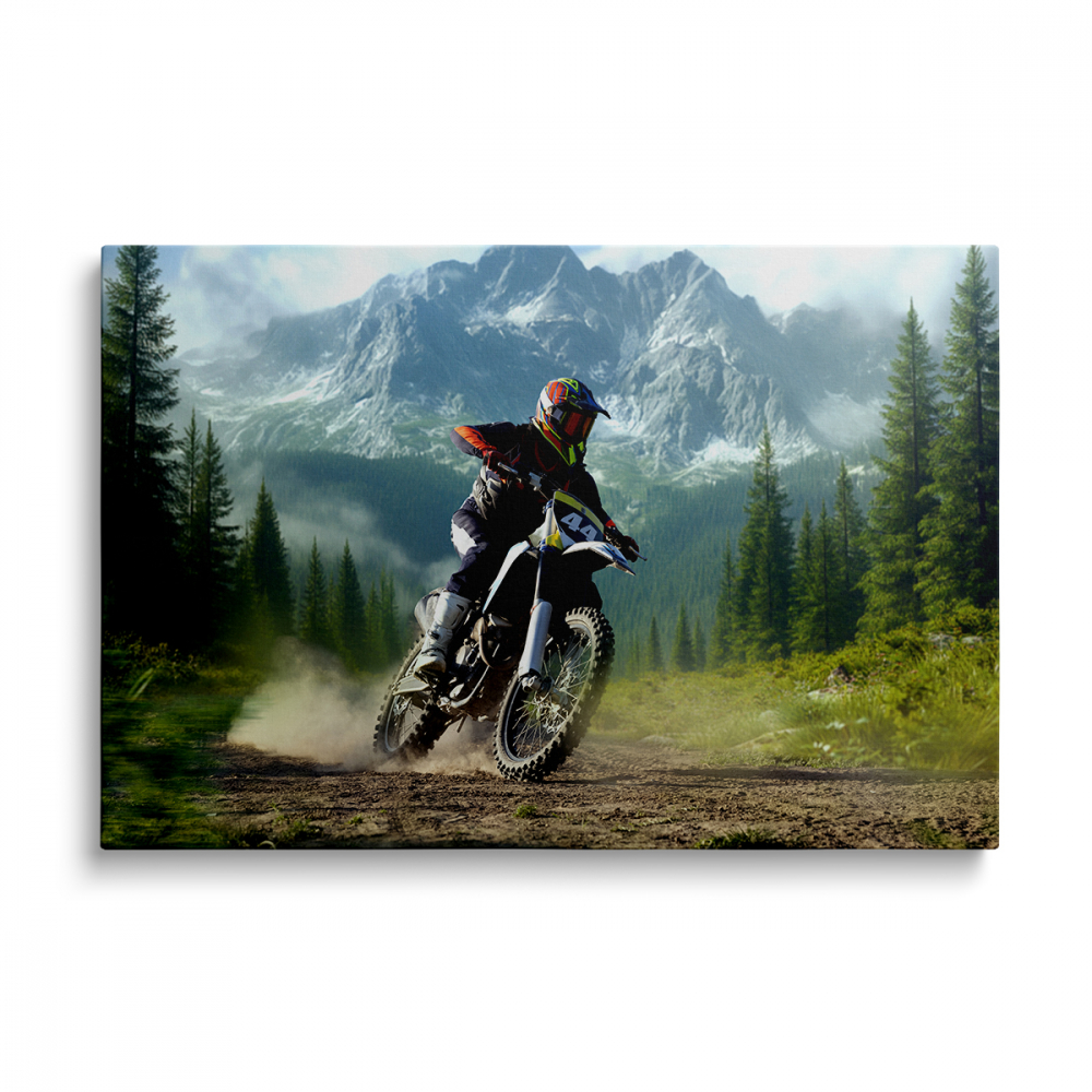 Tablou Canvas Man on Motorcycle [1]