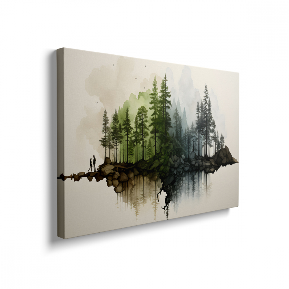 Tablou Canvas Paint Trees [2]