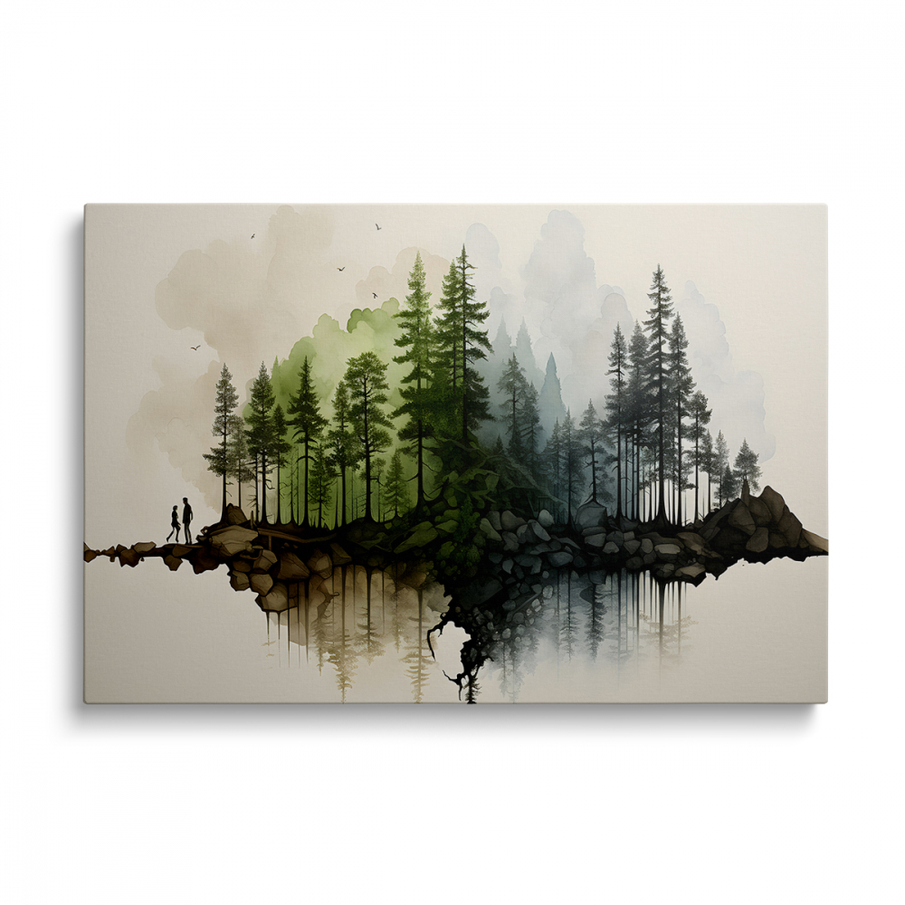 Tablou Canvas Paint Trees [1]