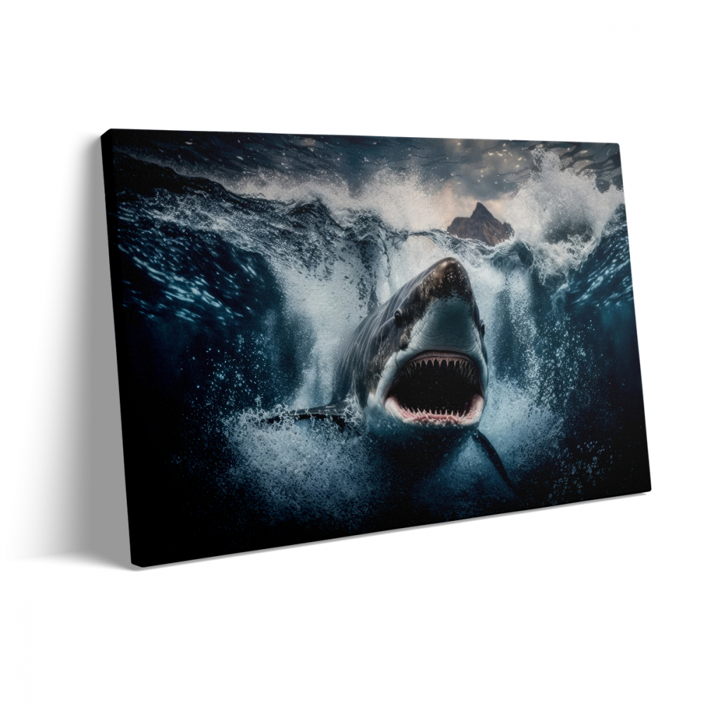 Tablou Canvas Angry White Shark [3]