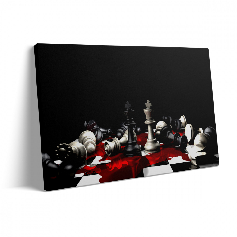 Tablou Canvas Șah Black and White [3]