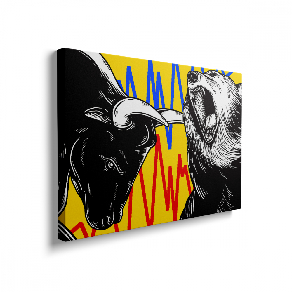 Tablou Canvas Ursul și Taurul [2]
