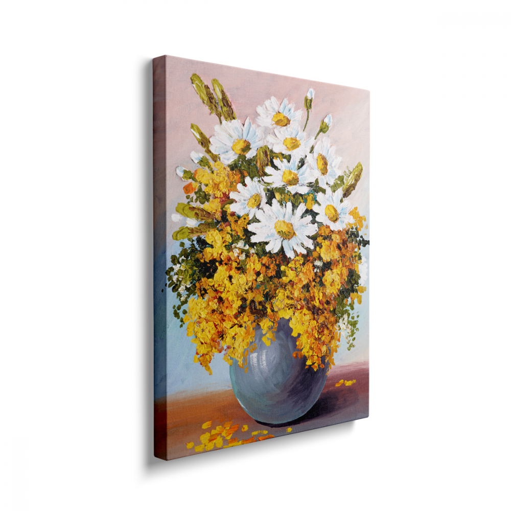 Tablou Canvas White and Yellow Flowers [2]