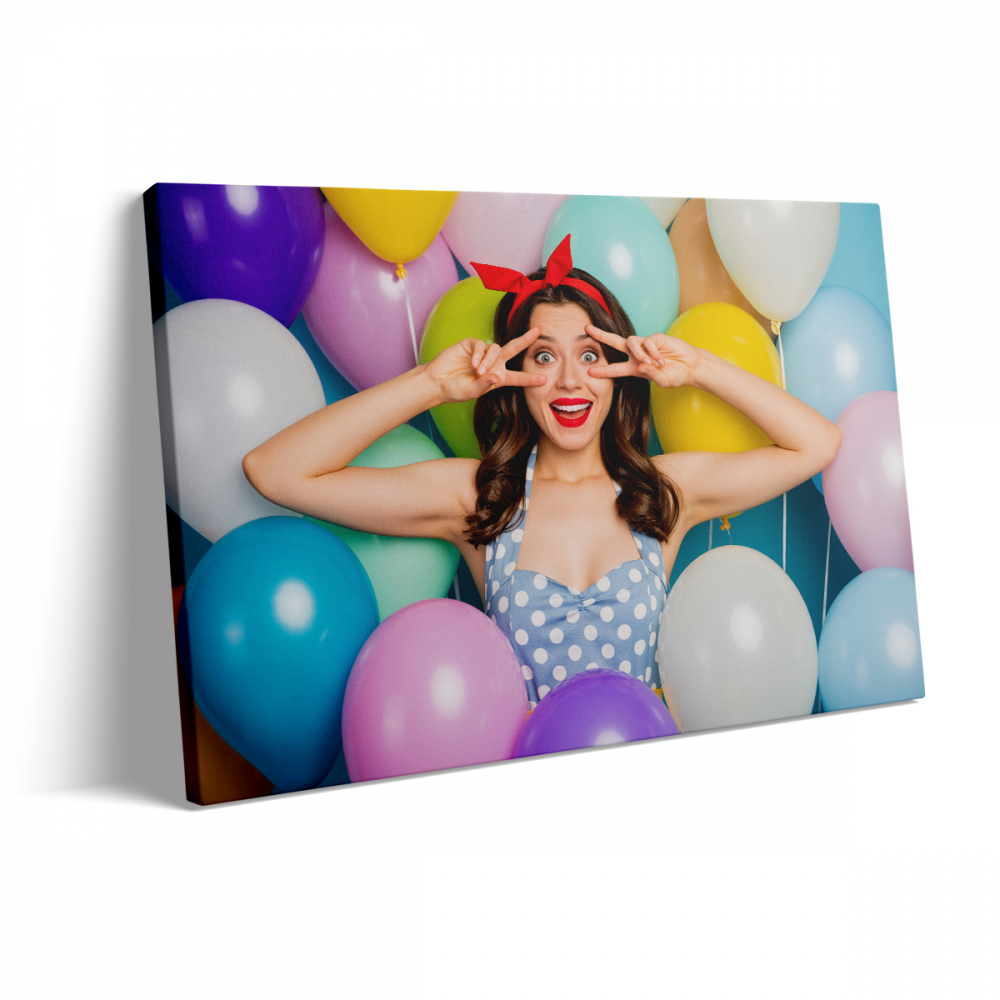 Tablou Canvas Woman Colored Balloons [3]