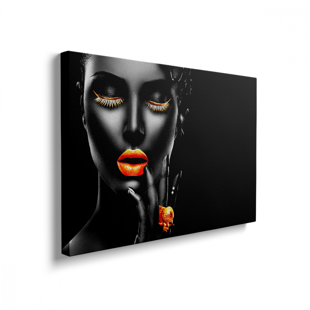 Tablou Canvas Woman Orange Lips [2]