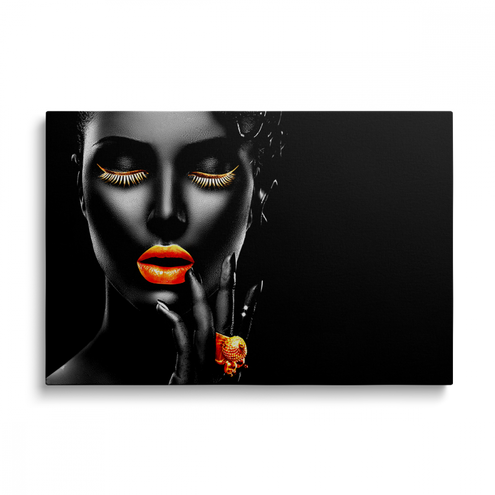 Tablou Canvas Woman Orange Lips [1]