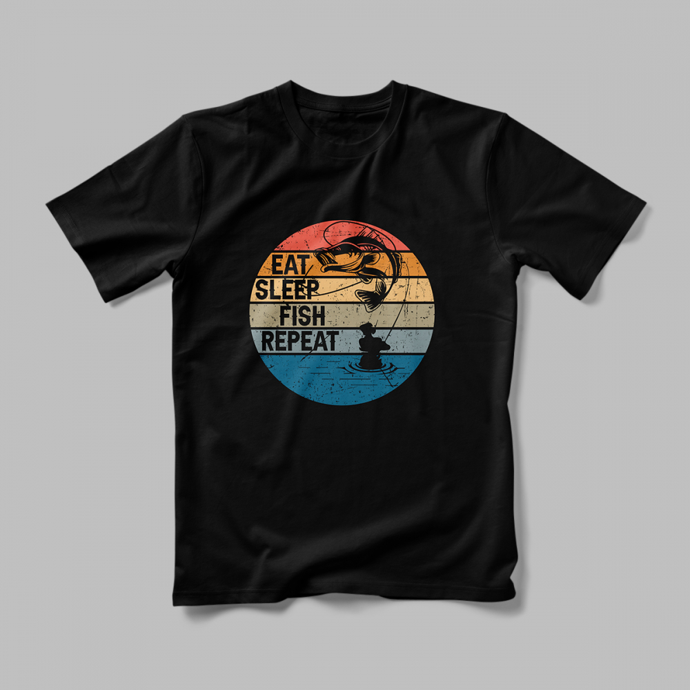 Tricou Personalizat Eat Sleep Fish [2]