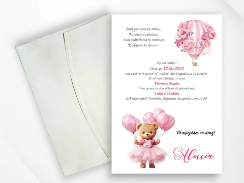 Invitatii de Botez Catalog Super - Invitație Botez N24_x_M310