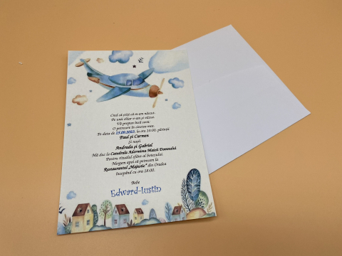 Invitatii de Botez Catalog Super - Invitație Botez N24_x_M407