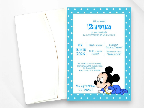 Invitatii de Botez Catalog Super - Invitație Botez N24_x_mickey