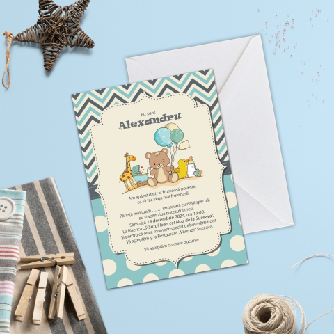 Invitatii de Botez Catalog damageStudio - Invitație de Botez Jucarii Boy