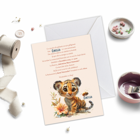 Invitatii de Botez Catalog damageStudio - Invitație de Botez Leut Emilia