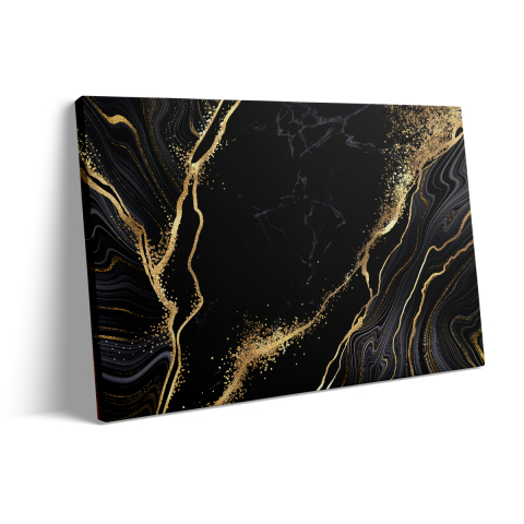 Tablou Canvas Abstract Gold Black [2]