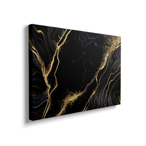 Tablou Canvas Abstract Gold Black [1]