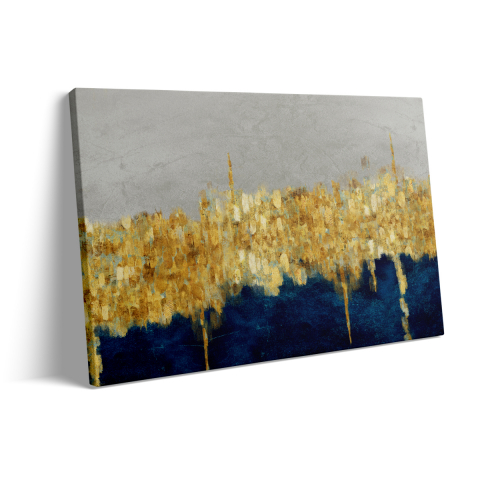 Tablou Canvas Abstract Gold Blue [2]