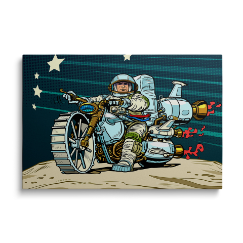 Tablouri Canvas Science Fiction - Tablou Canvas Astronaut Motocicletă