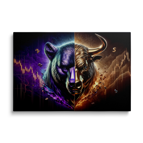 Tablouri Canvas Crypto si Financiar - Tablou Canvas Bear and Bull