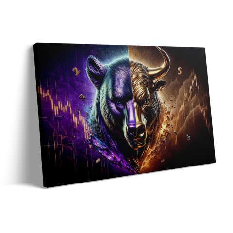 Tablou Canvas Bear and Bull [2]