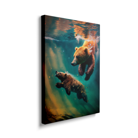 Tablou Canvas Bears Swim [1]