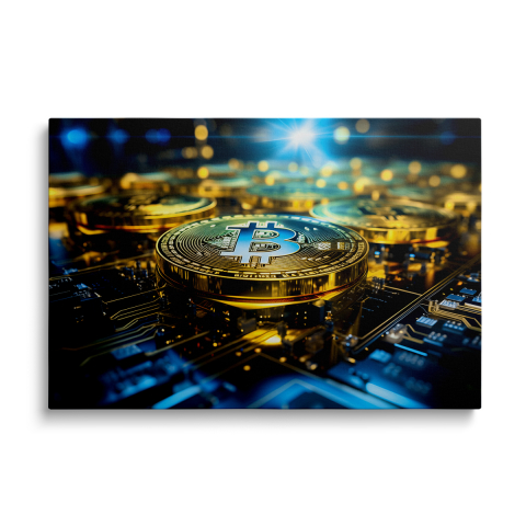 Tablouri Canvas Crypto si Financiar - Tablou Canvas Bitcoin Circuit